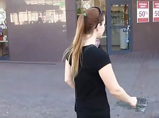 Playful blonde chick gets picked up and smashed hard