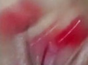 Pink Pussy Milf Close-Up Squirting Orgasm - Solo Female Masturbation