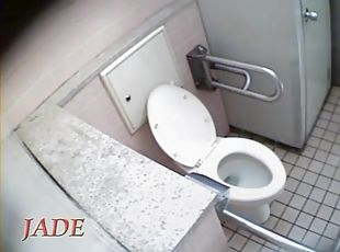 Plump bottomed chck filmed pissing with a toilet spy cam