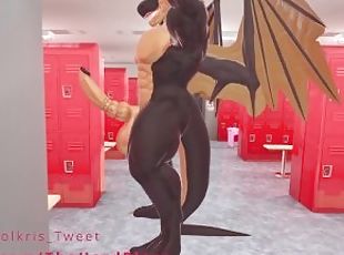 Muscle dragon corners Volkris in the Locker-room