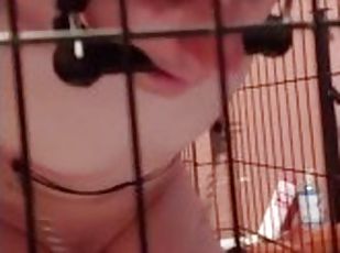 Slave restrained in stress position for two hours and fucked