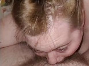 Hot Blonde bbw sucks until he cums