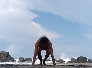 Tibetan Rites nude in public beach daily exercise