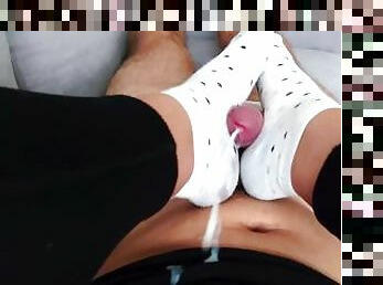 Sockjob, Ballbusting & Ruined Orgasm POV!