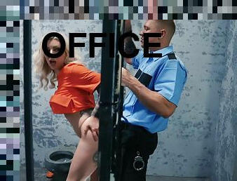 Handsome prison officer fucks tattooed jailbird with big boobs