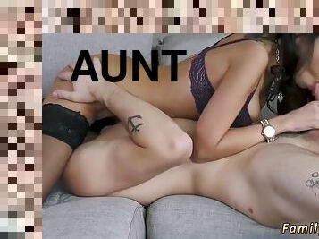 Brunette teen passion Step Aunt Seduction