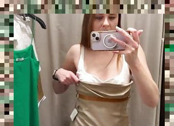 Crazy Girl Publicly Trying On Flamboyant Outfits In The Dressing Room