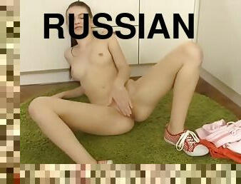 Engaging floosy russian teen erotically excites