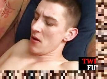 Cocksucked twink rimmed before barebacking bottom in cowboy