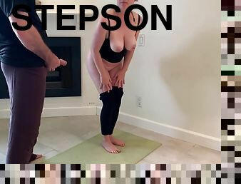 Stepson Helps Stepmom With Yoga And Stretches Her Twat