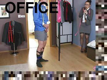 Screwed Right In Her Office With James Brossman And Sharon Lee