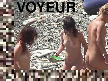 nudista, al-aire-libre, público, coño-pussy, babes, cámara, playa, voyeur, jóvenes18, rubia