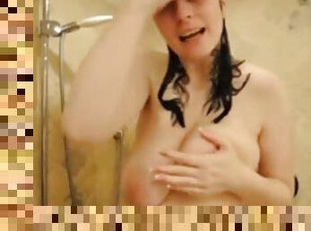 Big floppy boobs in shower and fucking