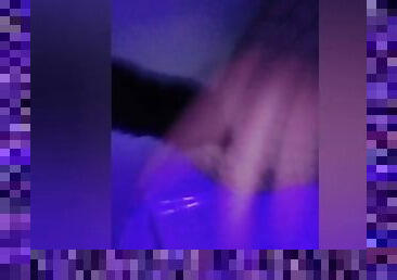 Big ass goth in fishnets fucks herself under blacklight (trying out my new tail!)