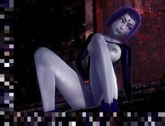 Raven fingering that pussy  Teen Titans 3D Porn