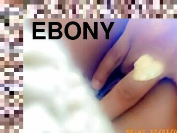 Ebony playing with pussy
