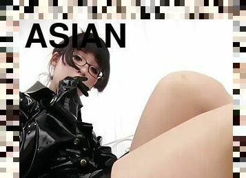 asia, berkulit-hitam, hitam, latex, seorang-diri