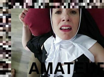 Father Plants His Seed In Christian Nun - Big dick