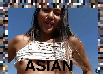 Asian teenage stunner May Thai gets fucked outdoors