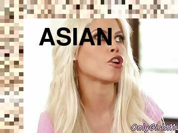 Asian beauty queening lesbian masseuse