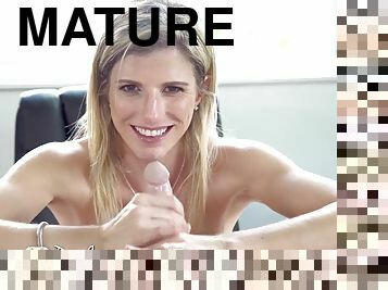 Mature Manager Gives Up Anal To Interviewer - blonde mom pornstar Cory chase POV handjob