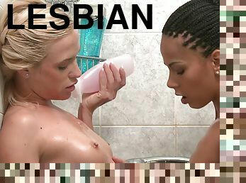 Lewd lesbians interracial thrilling xxx video