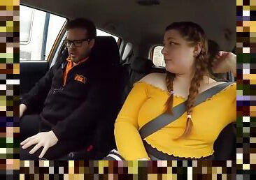 English bbw rides her driving instructors big fat cock