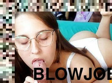 Stepdaughter's sweetest blowjob ~ Nicoli Now ~ Cum in mouth!