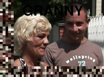 Yong boy picked up granny for fucking