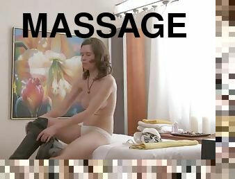 Kinky teen's fucked hard after a massage