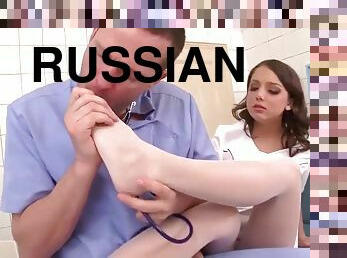 Russian teen nurse Foxi Di foot fetish porn video