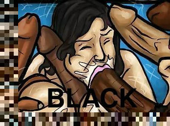 Latin mom sucking huge black cocks! (illustration)