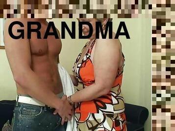 Lonely 60 years old grandma rides his big cock