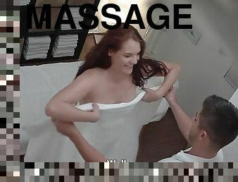 Redhead young lady massage porn clip