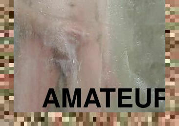 Cumming on the Shower Curtain