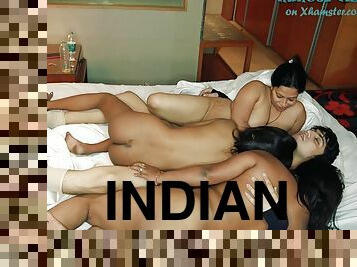 pakaļa, amatieris, māte, indijas-meitenes, trijatā, brunete