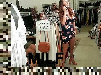 Milf fucked at a clothing store