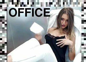 Sexy cute girl ass shaking in office