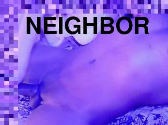 my neighbor works my cock while licking my nipples
