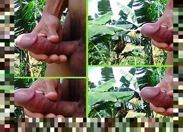 INDONESIAN DICK - Jerking & Cumshot in Outdoor Before Fasting Month