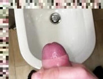 Hard Teen Cums In the Sink, HUGE COCK