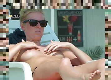 Pretty Nudist Teens Enjoys Her Summer Topless Outdoors