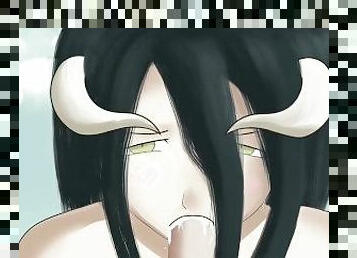 Albedo's moist blowjob and a creampie in the end - Overlord