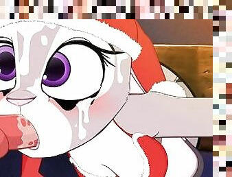 Judy Hopps in the wall Sucks Hard Furry Cock Christmas Look