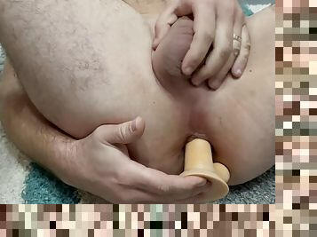 Husband play with dildo and wife this watching