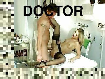 Cool Blonde At The Doctors In Fully Fashioned Nylons With Liz Honey