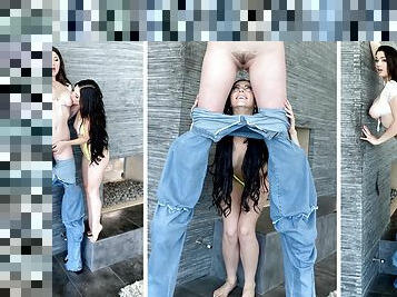 Camsoda - Mega tall teenage gets blowing cock from little amateur sex