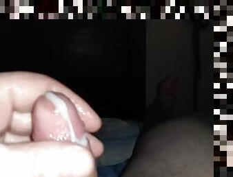 ALOT OF CUM SLOWLY CUMMING OUT MY LITTLE DICK