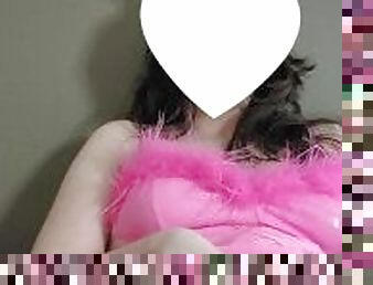 Pink Bunny Costume Masturbation