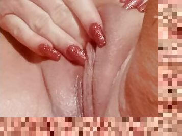 Fingering my wet pussy then fucking myself with my new dildo